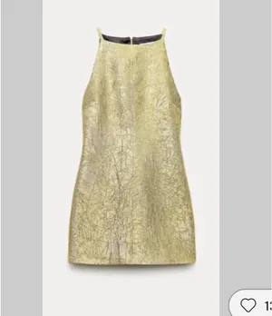 Zara Metallic Gold Mini Dress thumbnail 3