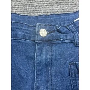 Womens XL 32x24 Wide Leg Cropped Jeans High Rise Patch Pocket Medium Blue Denim thumbnail 3
