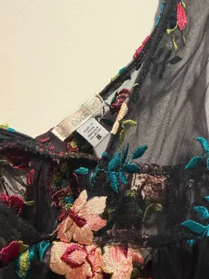 Urban Outfitters Sheer Embroidery Floral Mesh Top thumbnail 3