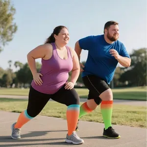 Unisex 20-30 mmHg Compression Socks 4XL Colorful Neon Gradient Medical 2 Pack‎ thumbnail 4