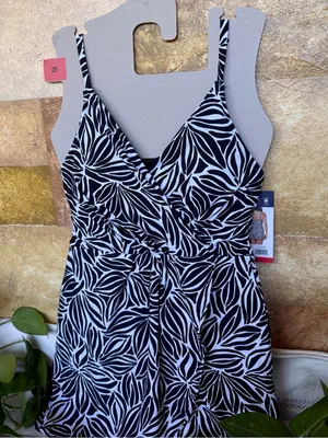 NEW Lands’ End UPF 50+ Adjustable Convertible Swim Abstract Floral Dress, Size M thumbnail 4
