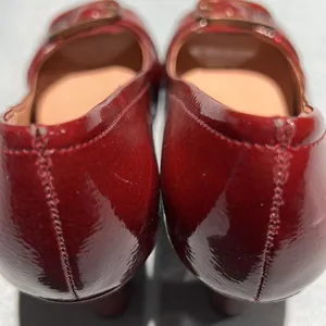 ETIENNE‎ AIGNER Dune Red Patent Vegan Open-Toe Heels Shoes Size 6.5M Buckles B42 thumbnail 7