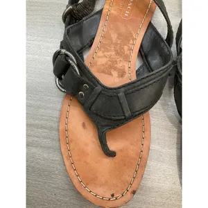 Coach Olympia Black Leather Thong Sandals thumbnail 6