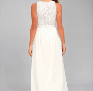 Lulu’s Forever & Always high neck white XS evening maxi dress thumbnail 4