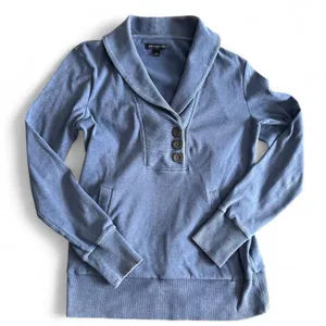 Banana Republic Womens Sweatshirt Small Blue Pullover Minimalist Preppy Clean G thumbnail 1
