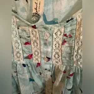 Free People Blue Boxy Bird Cropped Tank thumbnail 5