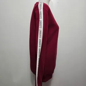 Fanjoy Clickbait Sweatshirt Small Maroon Logo Tape Sleeve Crewneck Pullover thumbnail 4