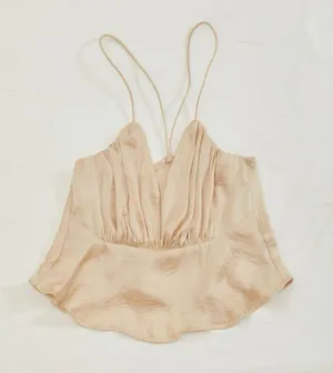 SheIn NWOT champagne gold ruched bust cami top thumbnail 2
