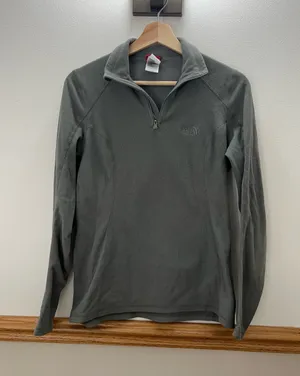 The North Face Grey Fleece Quarter Zip Sweater size small thumbnail 1