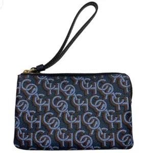 COACH Canvas & Leather Corner Zip Wristlet Small Wallet Clutch CF548 New w/ Tag thumbnail 1