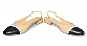 Women’s size 11 On 34th Avril Capped-toe Slingback flats black tan thumbnail 3