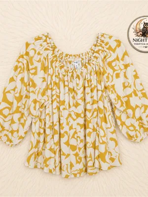 Terra & Sky Off the Shoulder Blouse Size 14W ~ Whimsical Cottage Core Vibe ~ Loose Fit thumbnail 6