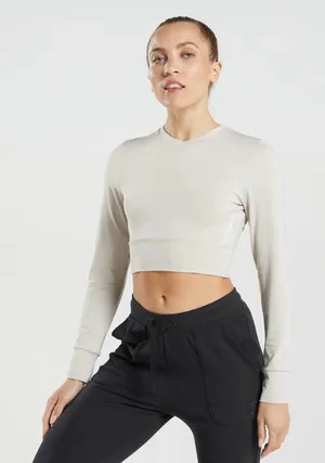 Gymshark Pause Open Back Long Sleeve Crop Top thumbnail 1