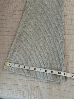 Aerie groove on velour light grey high rise pull on flare lounge pants M thumbnail 11