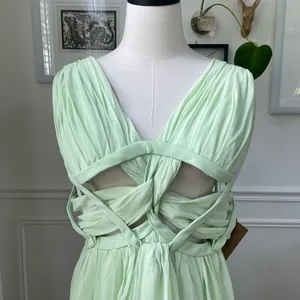 NWT Light In The Box Lime Green Formal Gown Dress Cut Out Waist 26W 3X thumbnail 3