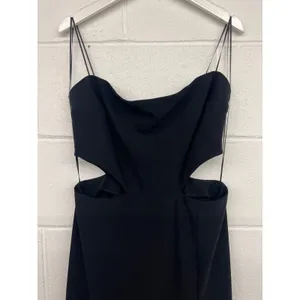 Amanda Uprichard Sz Medium M 6 8 Black Kloss Strapless Cut Out Slit Maxi Gown thumbnail 5