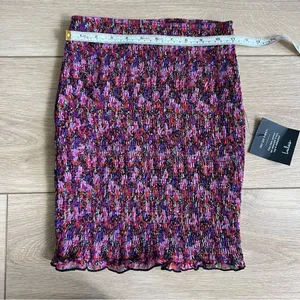 Lulu’s NWT Pink and Purple Floral Smocked Skirt Size XS thumbnail 6
