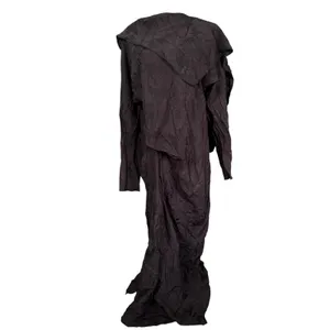 ZARA NWT Brown Crinkle Jacquard Maxi Dress Sz M Avant Garde Dark Romantic thumbnail 2