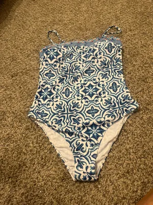 Women One Piece Swimsuit Adjustable Spaghetti Straps Print Bathing Suit with thumbnail 3