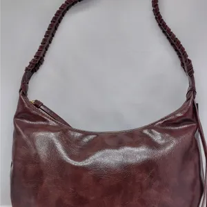 Olivia & Kate Womens Shoulder Bag Brown Vegan Leather Slouch Hobo Purse Travel thumbnail 3
