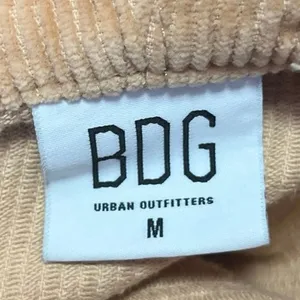 Urban Outfitters BDG Tan Corduroy Zip Up Hooded Hoodie Crop Bomber Coat Jacket M thumbnail 4