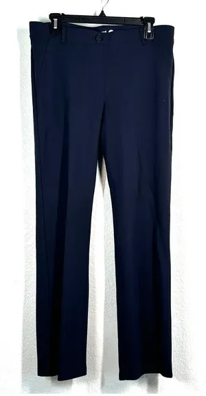 L Petite Short Betabrand Dress Pant Yoga 28.5 Inseam Straight Leg Navy Comfort thumbnail 1