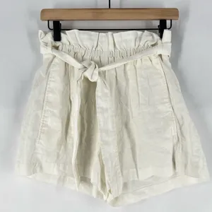 Aritzia Wilfred White Linen Belted Tie Waist Pull On Paperbag‎ Shorts thumbnail 2