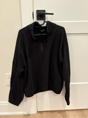 Athleta Black Half-Zip Pullover Hoodie thumbnail 2