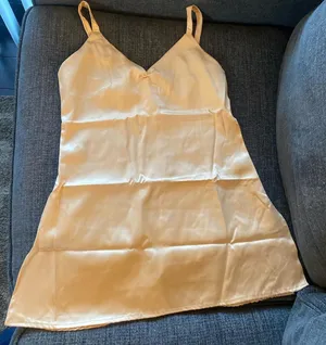 Cream satin slip lingerie dance costume dress thumbnail 1