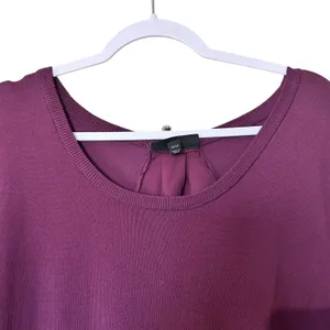 Lane Bryant Burgundy Top 22/24 Peplum Velvet Corset Ties in Back Boho Cottage thumbnail 3