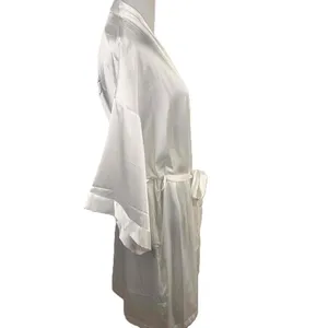 Victoria's Secret Bridal Rhinestone Bride White Long Sleeve Silky Robe Size M/L thumbnail 7