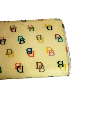 Dooney & Bourke Cream Multicolor Signature Print Zip Around Wallet Women's thumbnail 10