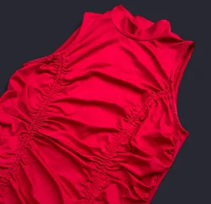 Heart & Hips Scarlet Red Ruched Mock Neck Dress thumbnail 5