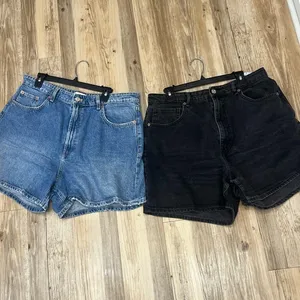 Zara Denim Shorts Duo - Blue and Black size 14 thumbnail 2