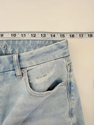 American Eagle Curvy Mom Jeans Light Wash Ripped High Rise 10 Short thumbnail 7