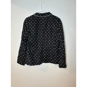 black-and-white polka dot Talbots Linen Blend Dot Blazer Single Button 12 thumbnail 5