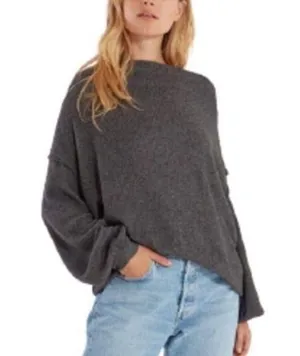 Free People NWT ‘Main Squeeze’ gray oversized cozy slouch top, size medium thumbnail 2
