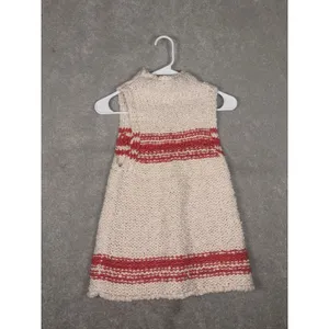 Anthropologie Pilcro mock-neck keyhole sweater tank off-white red striped Small‎ thumbnail 9