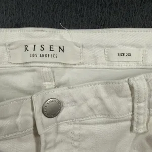 Risen Flare Jeans Womens 2XL Plus White High Rise Frayed Raw Hem Stretch Denim thumbnail 4
