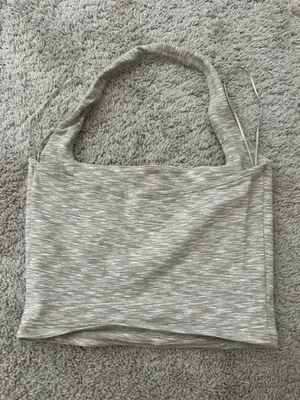 Abercrombie Brownish gray heathered halter crop top thumbnail 3