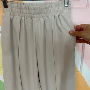 Abercrombie & Fitch Wide Leg Elastic Waist Pants in Light Taupe Sz XS 💚🍄 thumbnail 3