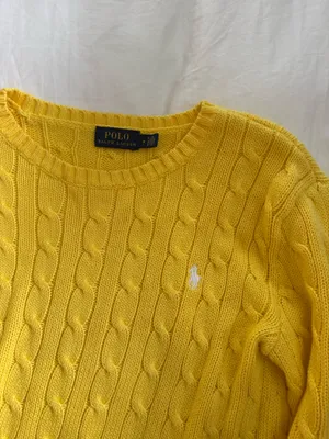 100% cotton polo Ralph Lauren cable knit sweater thumbnail 3
