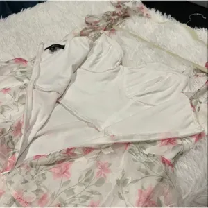 Lulu’s Endlessly Gorgeous Burnout Tie-Strap Midi Dress in White Pink Floral XL thumbnail 8