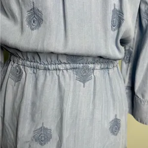 Anthropologie Holding Horses Chambray Embroidered Mini Dress XS thumbnail 9