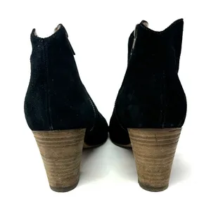 Club‎ Monaco Size 8 Boot Black Suede 3" Heel Side Zip Ankle Bootie Winter Round thumbnail 4