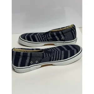 SPERRY Top-Sider 'Stripper' Blue Striped Canvas Slip On Sneakers Men's 8M C-4 thumbnail 5