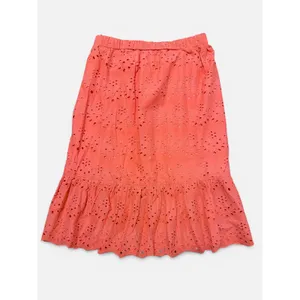 Calypso St.‎ Barth Womens Coral Eyelet Lace 2 Piece Set Crop Top Midi Skirt M thumbnail 2