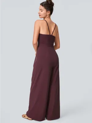 HALARA Plum Wide-Leg Jumpsuit thumbnail 2