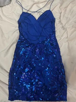 Blue Sequin Windsor Dress thumbnail 2