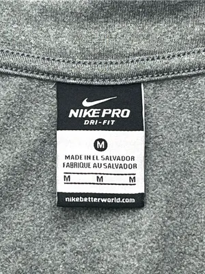 Nike Pro Dri-FIT Womens Gray Half-Zip Pullover Mock Neck w/Thumbholes Medium thumbnail 9